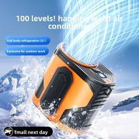 3-in-1 Wearable Cooling Fan - Waist/Hang/Handheld, 100 Wind Levels, LED Light, Power Bank, Digital Display, Military Durabili...