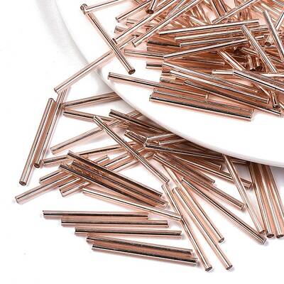 Electroplate Glass Bugle Beads