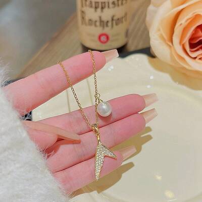 Rhinestone and Plastic Pearl Pendant Necklaces