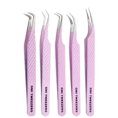 Fiber Tip Lash Tweezers For Eyelash Extension Tweezers Professional Fiber Tip Set Stainless Steel