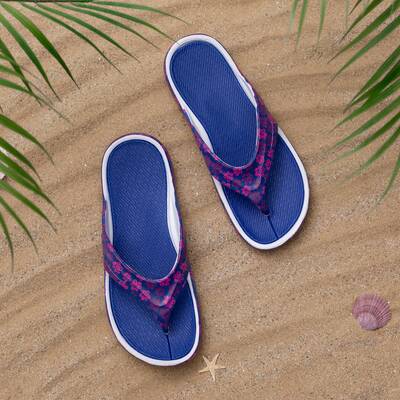 Pawsitively Comfy Flip Flops - Flourish Paws Blue - 10