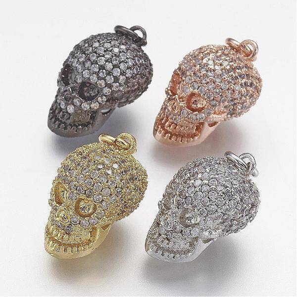 Brass Micro Pave Cubic Zirconia Charms