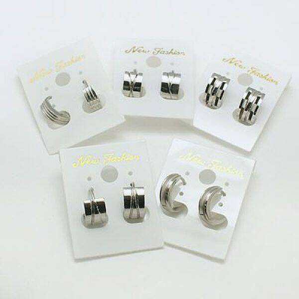 Tarnish Resistant Fashion 304 Stainless Steel Huggie Hoop Earrings
