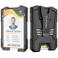Oaridey Carbon Fiber Badge Holder/ID Card Holder/Portable Travel Wallet with Manganese Steel Clip, Heavy Duty Vertical Clear ...