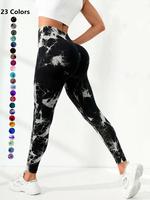 Women's Plain / Tie Dye Print High Waist Sports Leggings, Gym Leggings, Skinny Pants for Workout Running, Women Sport & Outdo...