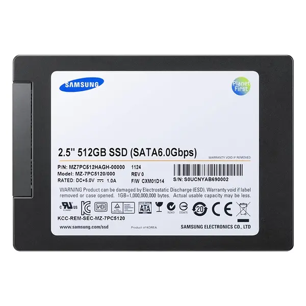 MZ7PC512HAGH-00000 Samsung PM830 Series 512GB MLC SATA 6GB/s AES-256 2.5-Inch Internal Solid State Drive