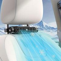 Car Electric Fan, USB Powered Mini Car Seat Back Cooling Fan, Portable 3 Speed Headrest Silent Cooler Suitable for Most Vehic...