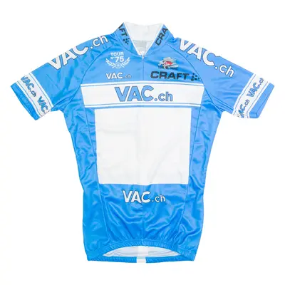 CRAFT Cycling Zip Up Mens Jersey Blue High Neck XS