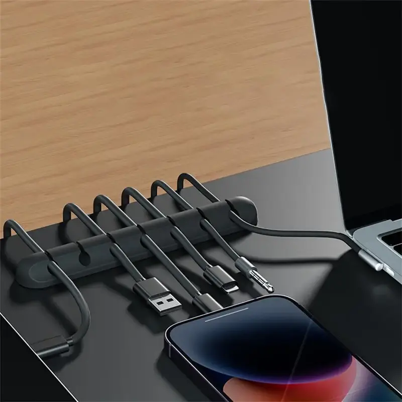 Data Cable Storage Holder, 1 Count Multi Grid Flexible Desktop Data Cable Storage Organizer, Desk Organiser for Home & Office