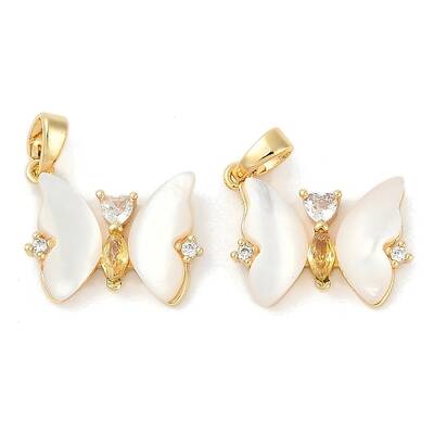 Natural White Shell Butterfly Pendants
