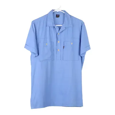 1970s Pooh Polo Shirt - Large Blue Cotton Blend