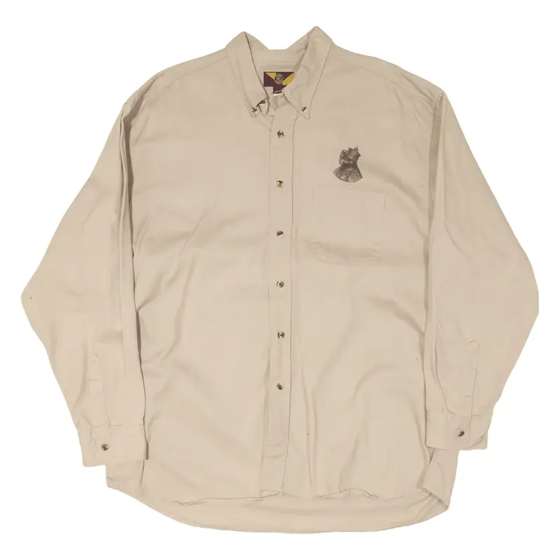 CAMP CREEK Plain Shirt Beige Long Sleeve Mens XL