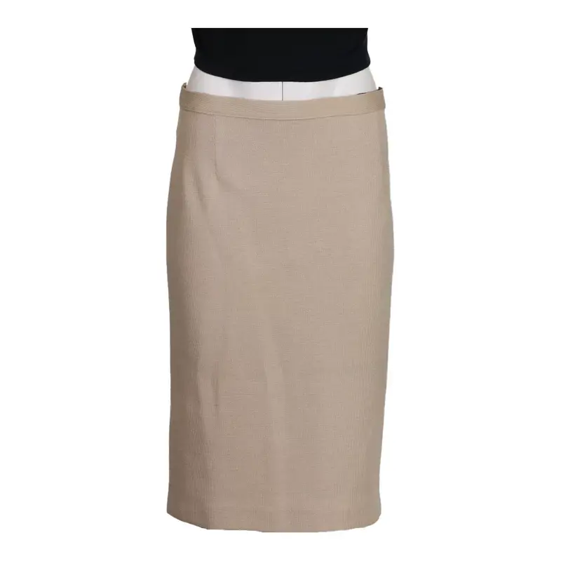 Luisa Spagnoli Midi Skirt - 34W UK 14 Beige Wool