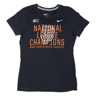 NIKE Slim Fit San Francisco Giants MLB 2014 USA T-Shirt Black Short Sleeve Womens L