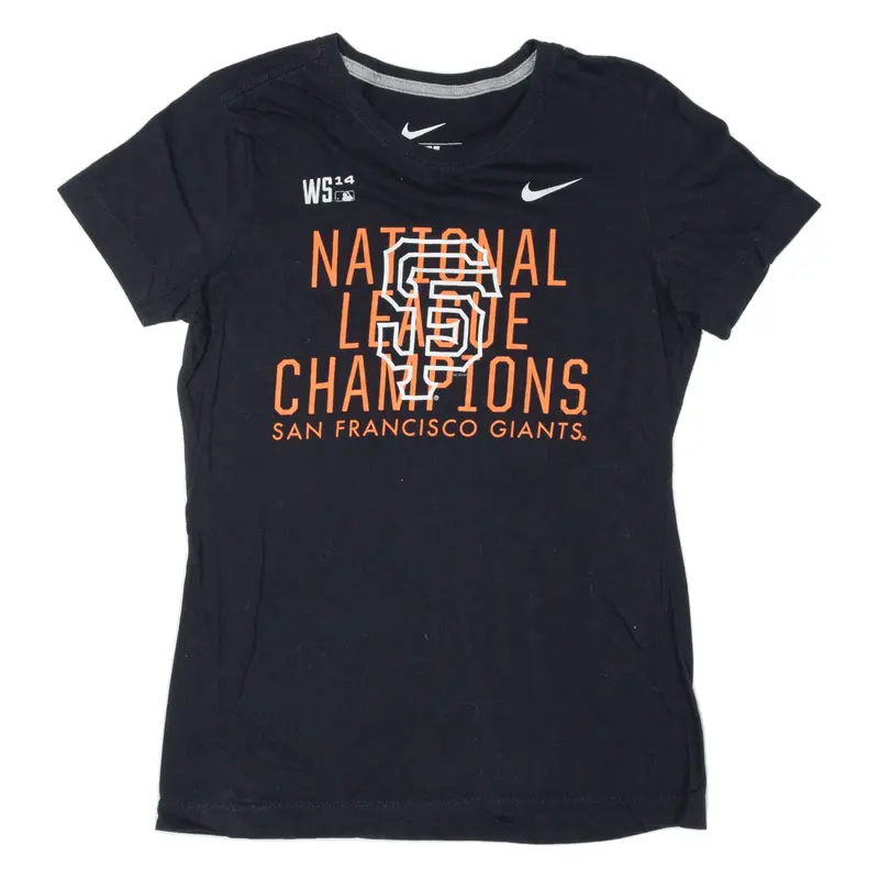 NIKE Slim Fit San Francisco Giants MLB 2014 USA T-Shirt Black Short Sleeve Womens L