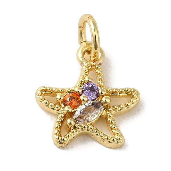 Brass Micro Pave Colorful Cubic Zirconia Pendants
