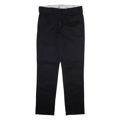 DICKIES Mens Trousers Black Slim Straight W30 L32