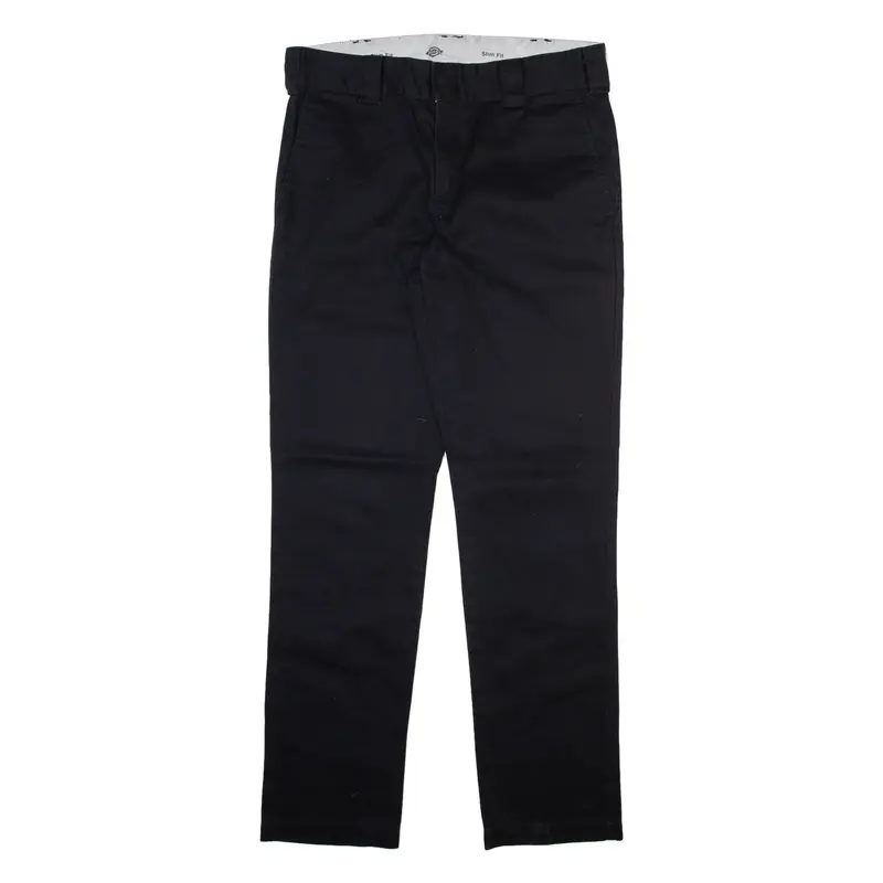 DICKIES Mens Trousers Black Slim Straight W30 L32