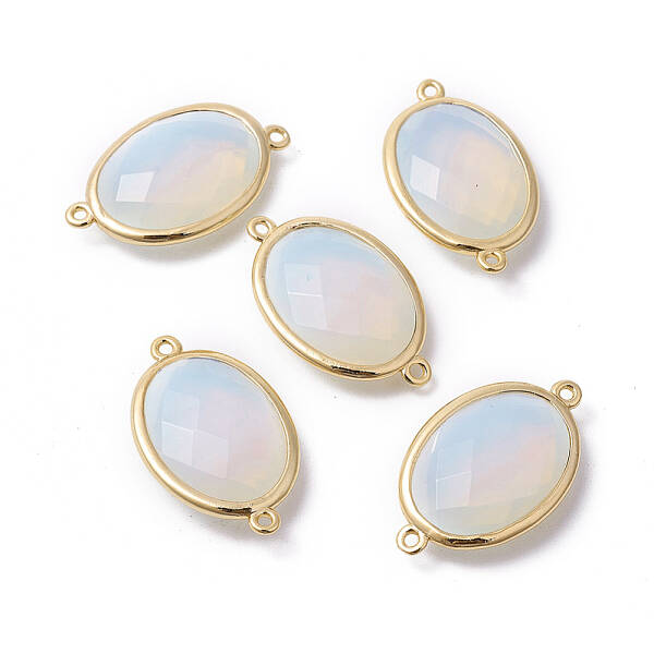 Golden Tone Brass Opalite Links connectors