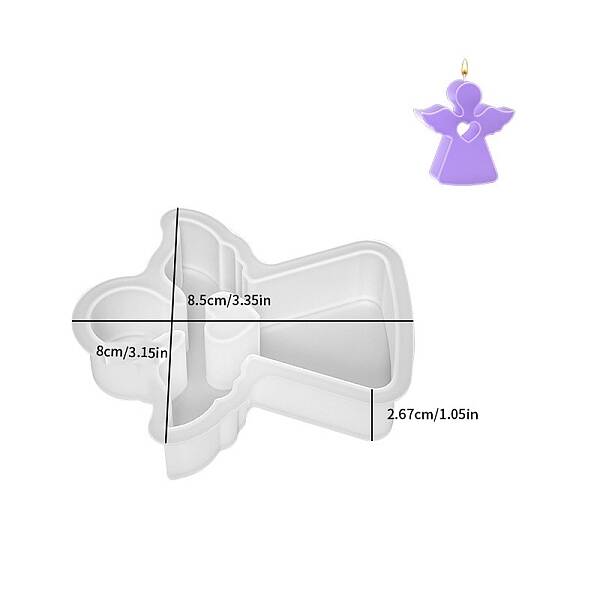 3D Heart Angel Scented Candle Silicone Statue Molds