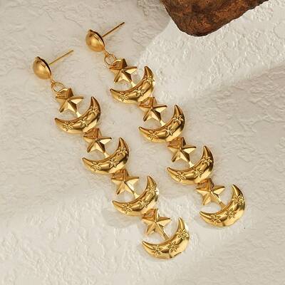 304 Stainless Steel Dangle Stud Earrings