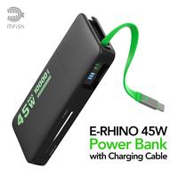 mfish Fast 45W 10000mAh Power Bank with Auto-Retractable Cable and Digital Display  for iPhone 16/15 Series, Galaxy, MacBook