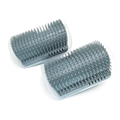 Cat Corner Self Groomer 2-Pack with Catnip, Wall-Mounted Grooming Brush for Dogs and Cats, Gentle Massage, High-Quality Plast...