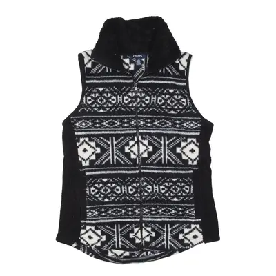 CHAPS Fleece Gilet Black Fair Isle Womens M