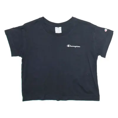 CHAMPION Womens T-Shirt Black XS
