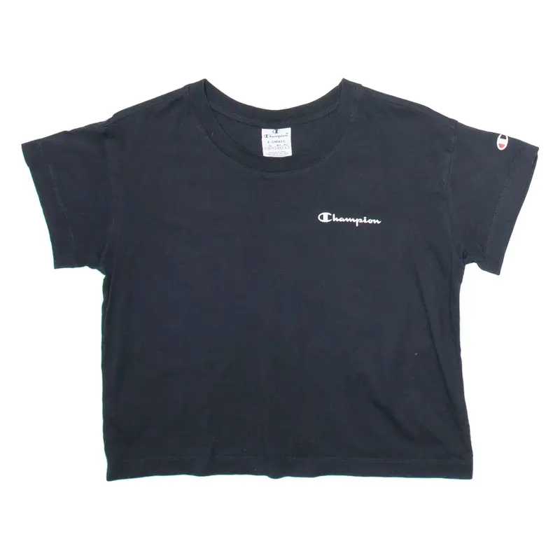 CHAMPION Womens T-Shirt Black XS