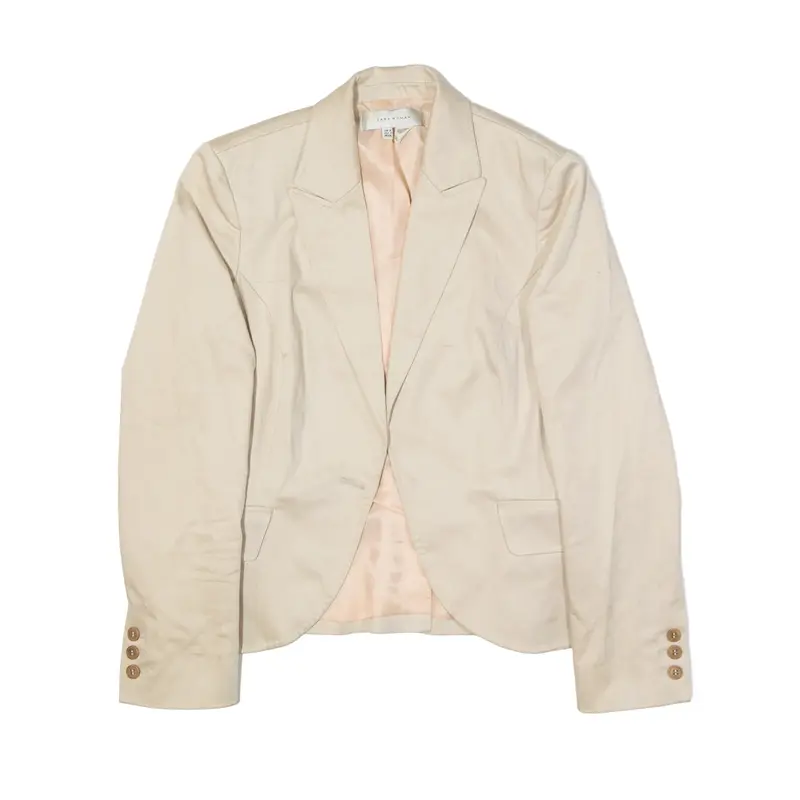 ZARA Blazer Jacket Beige Womens XS