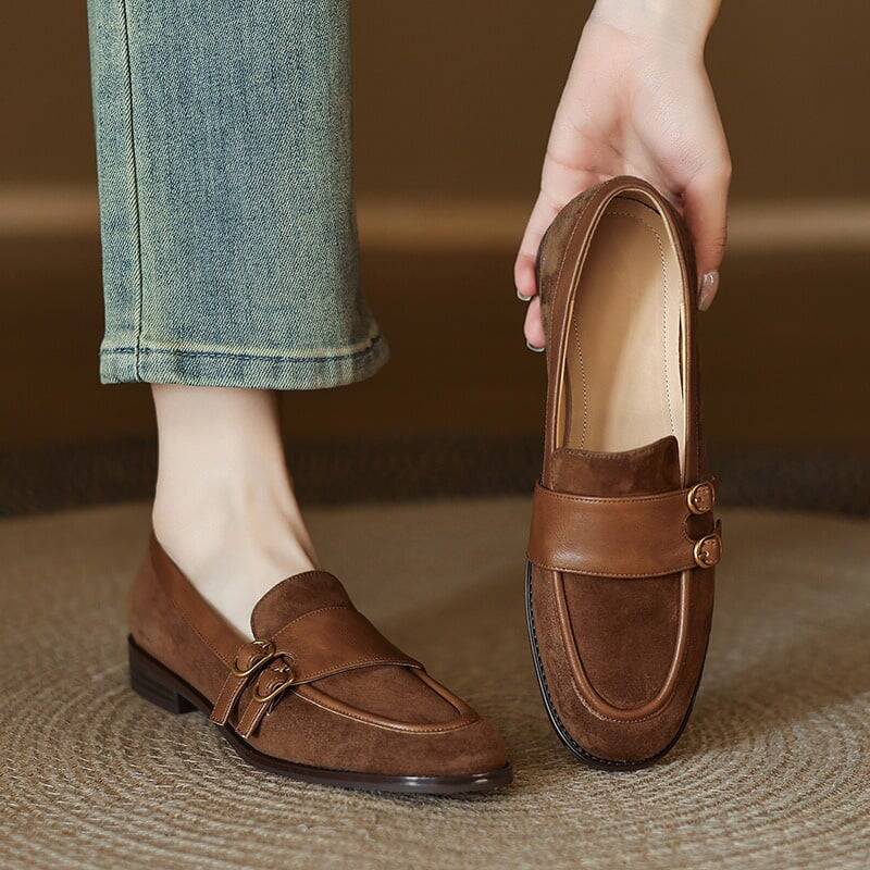 CHIKO Bentley Round Toe Block Heels Loafers Shoes