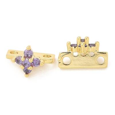 Brass Micro Pave Cubic Zirconia Multi-Strand Links