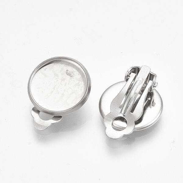 Non-Tarnish 201 Stainless Steel Clip-on Earring Findings