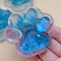 【2025 NEW】MOBECK Blue Shining Cat Paw Squeeze Toy 2.76 Inch Taba Squishy Stress Relief Toy for Adults with Realistic Paws...