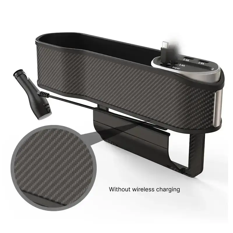 2 In 1 Car Charger Storage Box, Seat Filler Organizer with Dual USB Output, Car Interior Space Supplies for Daily Use