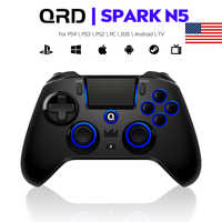 【QRD Spark N5】PS4-PS5 Wireless Controller with Hall Effect 9-Color LED and 4 Adjustable Vibration Intensity Controllers f...