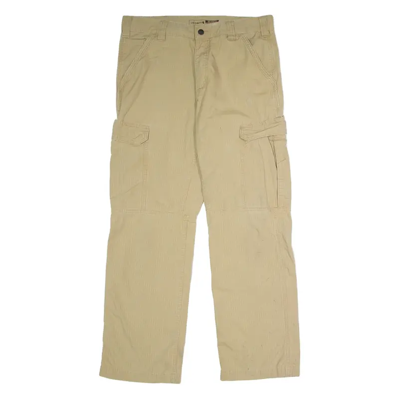 CARHARTT Workwear Cargo Mens Trousers Beige Relaxed Straight W33 L30