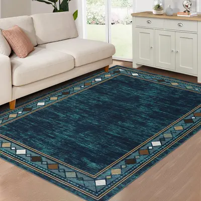 Garvee Modern Geometric Area Rug – Washable, Non-Slip, Ultra Soft Low Pile Carpet for Living Room, Bedroom, Entryway, Nurse...