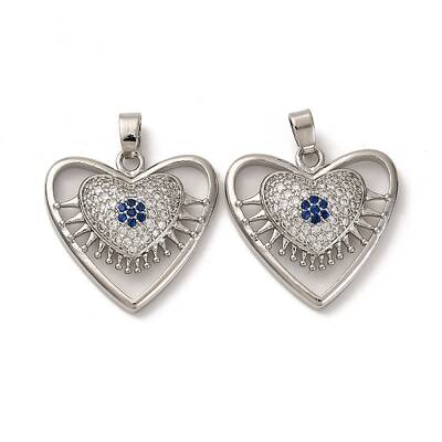Brass Micro Pave Cubic Zirconia Pendants