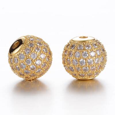 Brass Cubic Zirconia Beads