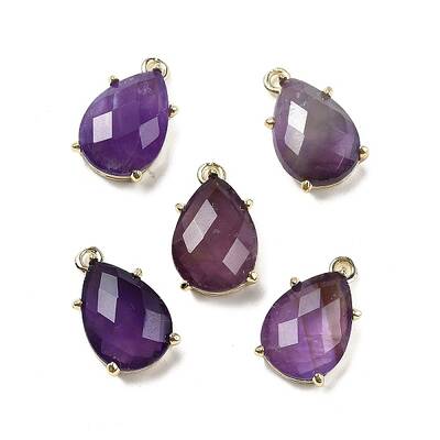Natural Amethyst Faceted Pendants