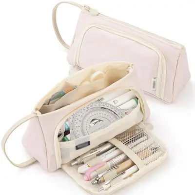 1 Piece Stationery Bag, Large Capacity Pencil Case With Zipper, Portable Storage Pencil Bag For Office, School, Students
