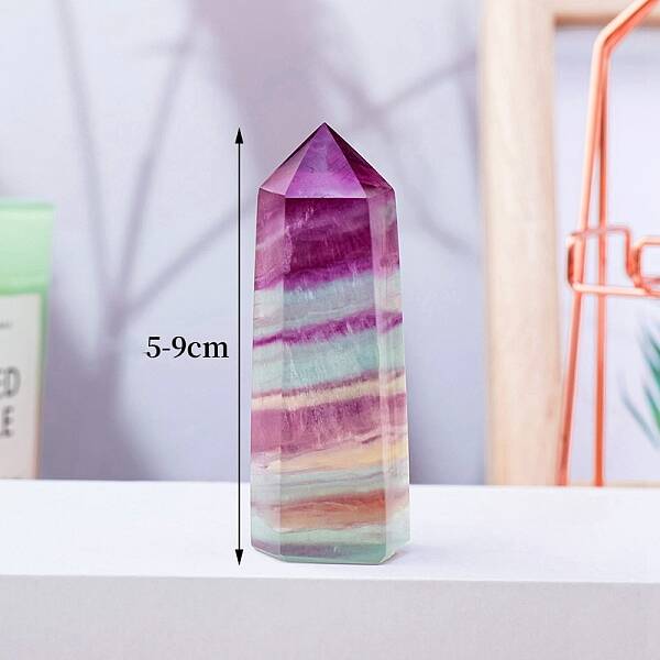 Point Tower Natural Fluorite Home Display Decoration