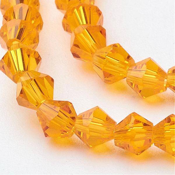Orange Glass Bicone Beads Strands