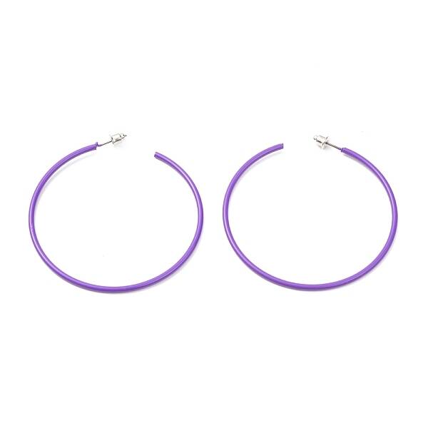 Tarnish Resistant Baking Paint 201 Stainless Steel Half Hoop Earrings