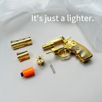 Gifts' Windproof Revolver Lighter [Not included Butane] - Rich Gold, Silver, Black - Refillable & Adjustable | Metal Body wit...