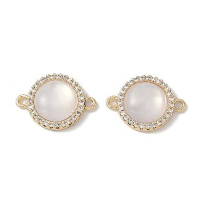 Brass Pave Shell Connector Charms