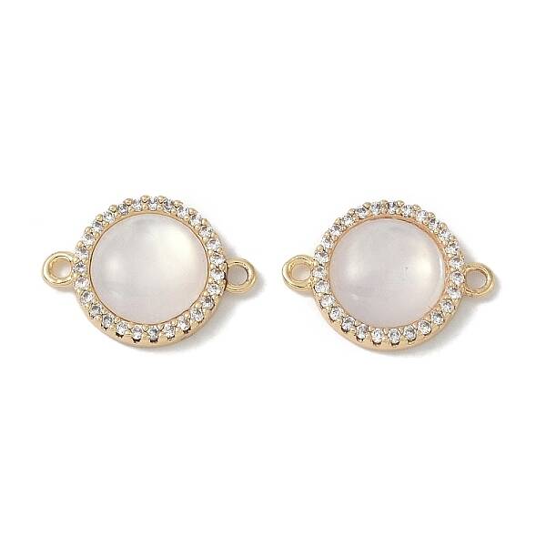 Brass Pave Shell Connector Charms