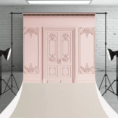 Pink Gypsum Line Door Photography Sweep Backdrop - Aperturee